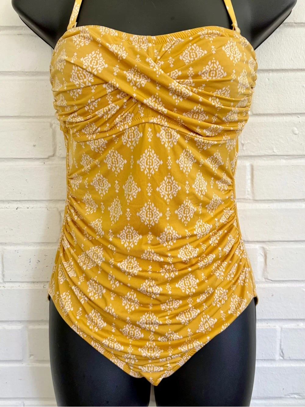 Garnet Hill Yellow & White Patterned One-Piece, SZ 6 EUC - Picture 4 of 8